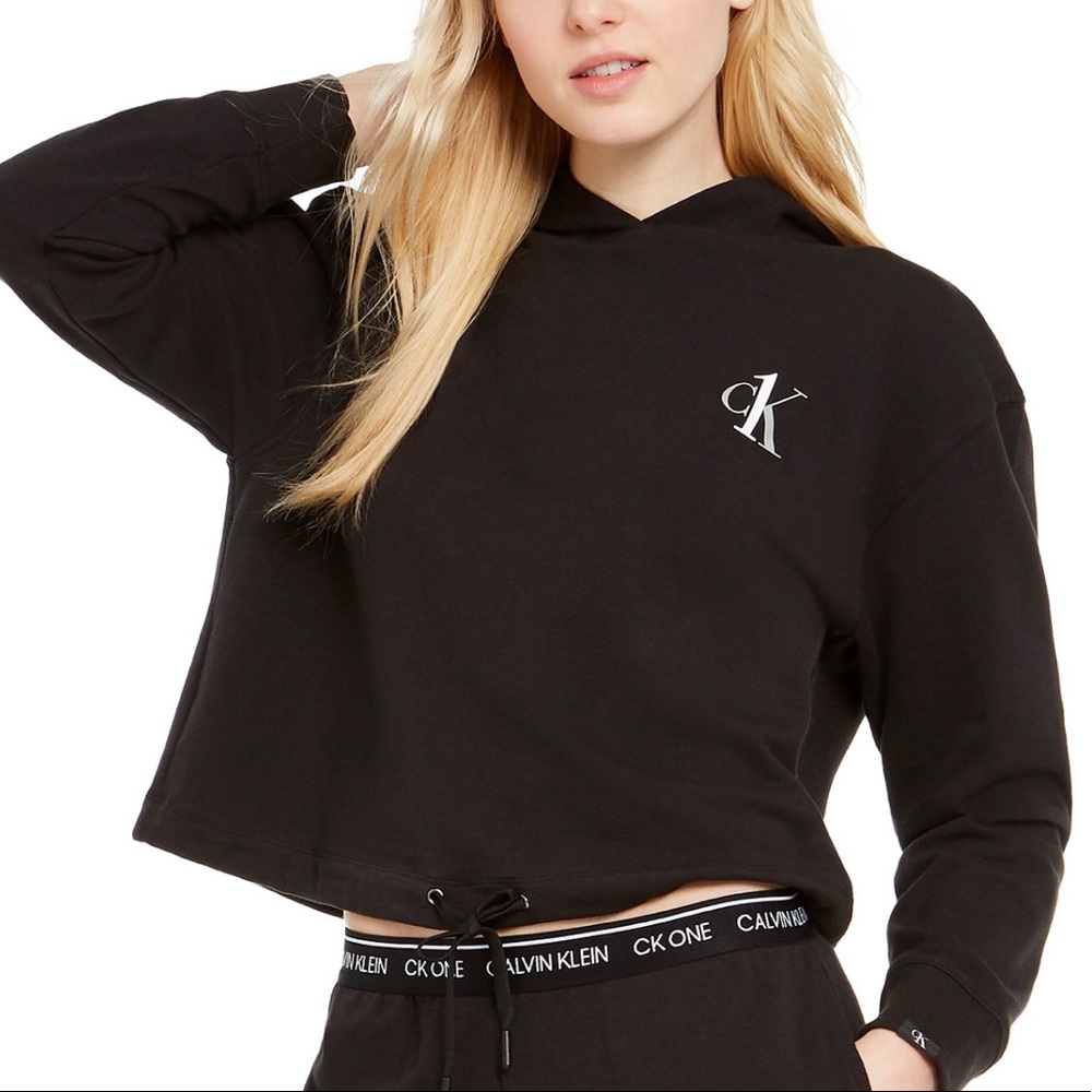CK Crop Hoodie Top